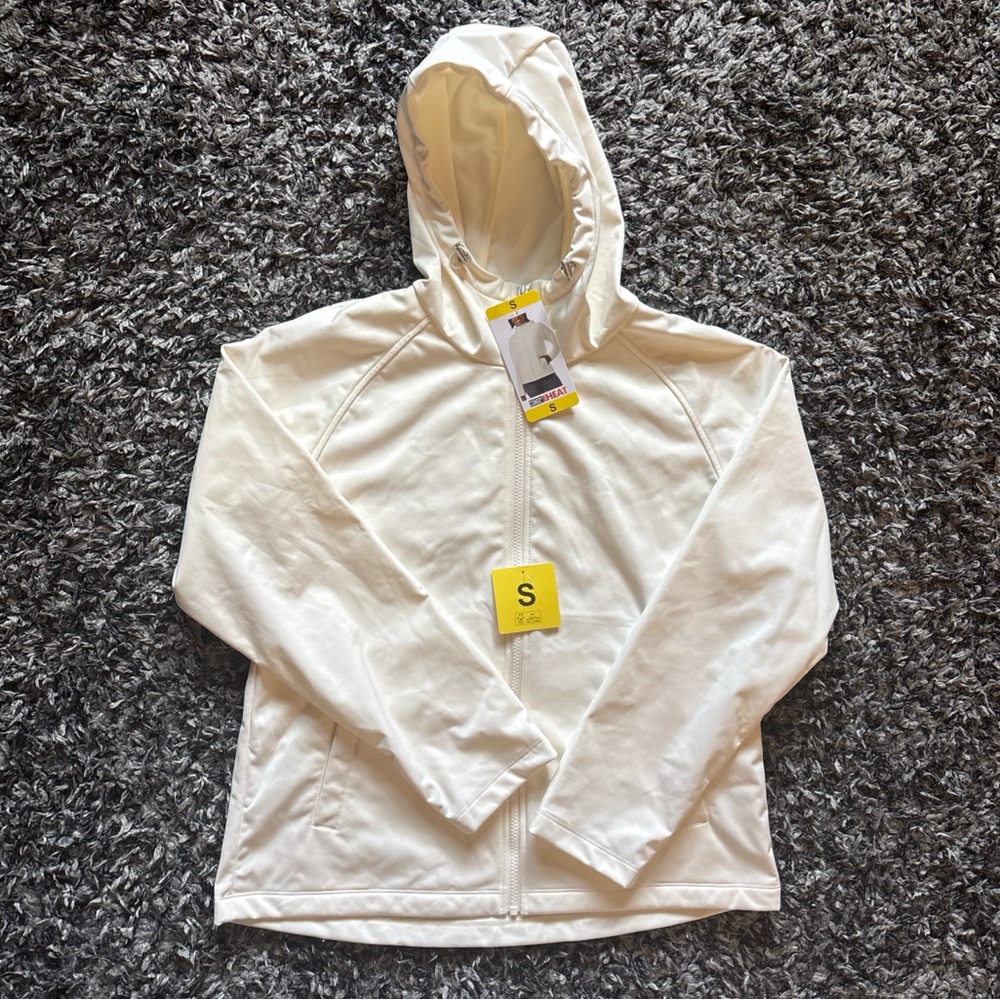 32 Degrees Heat Ladies' Size Small hooded Lightweight Jacket Cream/Ivory. NWT
